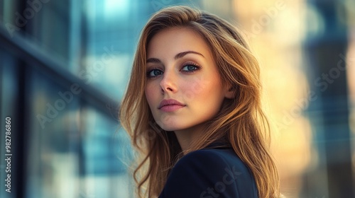 Wallpaper Mural business woman in a corporate office showcasing leadership skills and executive decision making while driving business growth and professional achievement Torontodigital.ca