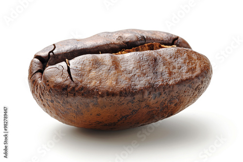 Close up coffee bean isolated on white background, Coffee time and relax background, Generative AI
