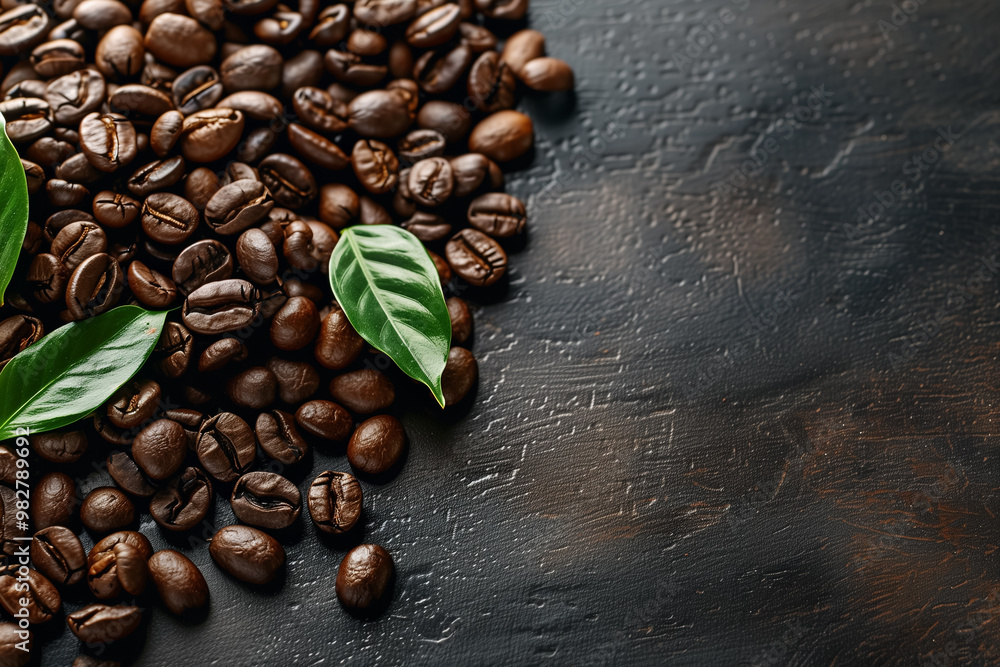 Coffee beans on an old wooden background with copy space for your text, coffee beans on a �wood table in a close up, Coffee time and relax background, Generative AI Coffee beans on an old wooden background with copy space for your text, coffee beans on a �wood table in a close up, Coffee time and relax background, Generative AI