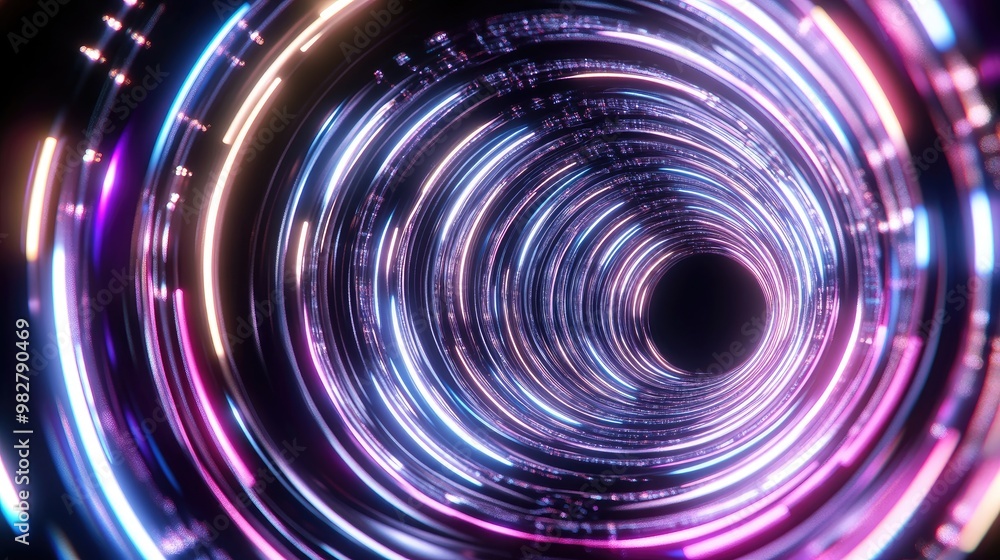 Abstract Digital Swirl in Vibrant Neon Colors Abstract Digital Swirl in Vibrant Neon Colors