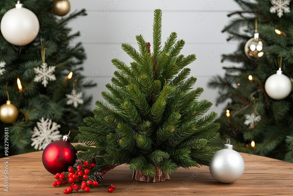 Obraz premium Winter Ivy Garland Decoration with Green Twine Accents for Festive Home Decor