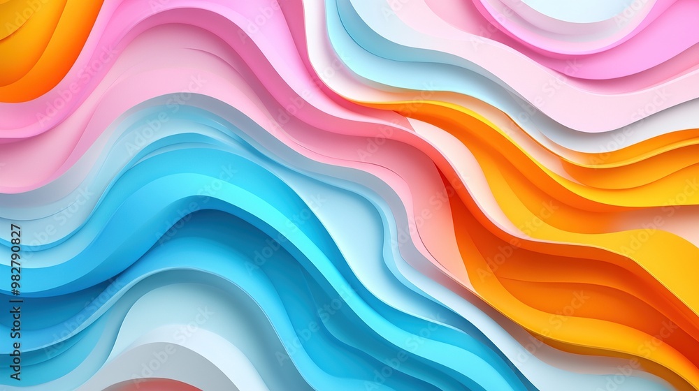 Colorful irregular three-dimensional wavy lines Colorful irregular three-dimensional wavy lines