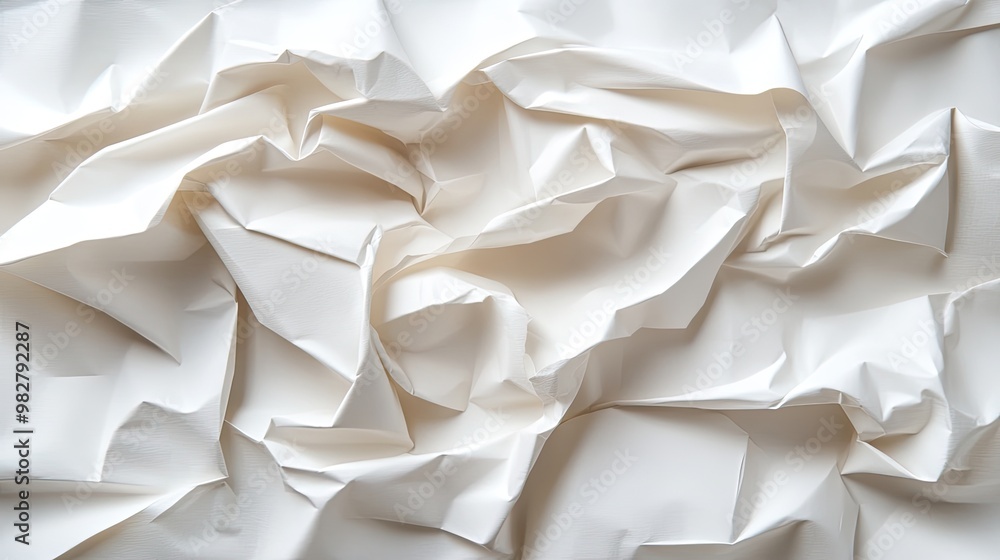 Textured White Crumpled Paper Background for Design Textured White Crumpled Paper Background for Design