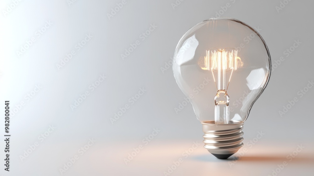 A glowing light bulb on a minimalist background, symbolizing ideas and innovation. A glowing light bulb on a minimalist background, symbolizing ideas and innovation.