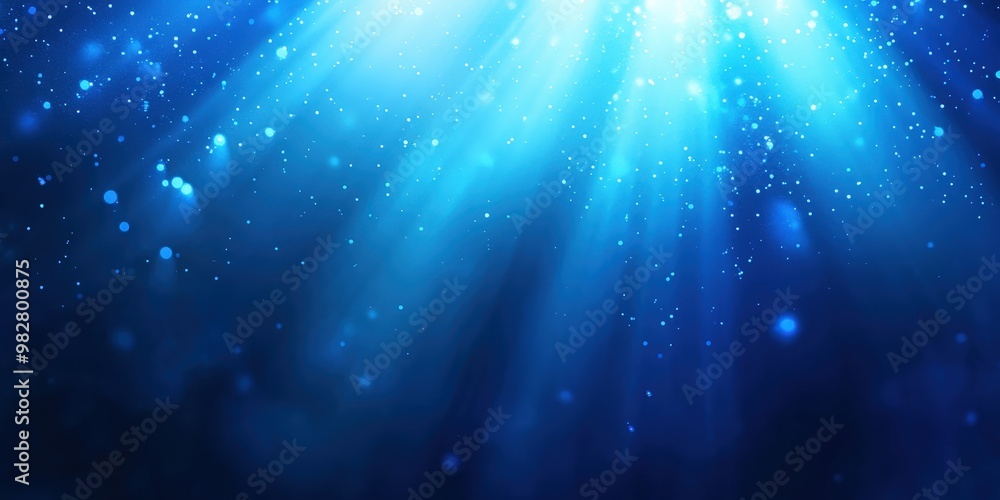 Ethereal Blue Light Rays in Deep Ocean Depths Ethereal Blue Light Rays in Deep Ocean Depths