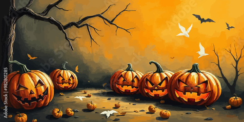 vector Pumpkin illustration for Halloween fest 