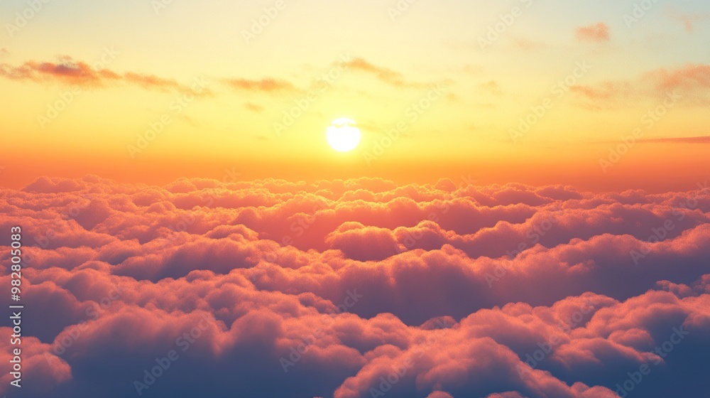 orange and light blue sky above the clouds orange and light blue sky above the clouds