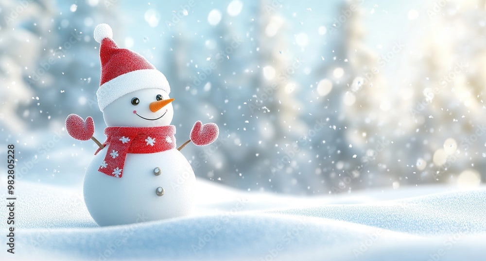 snowman with red hat snowman with red hat