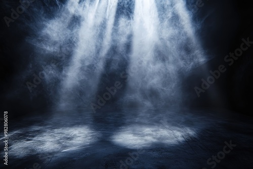 Dramatic Spotlight with Fog in Dark Background