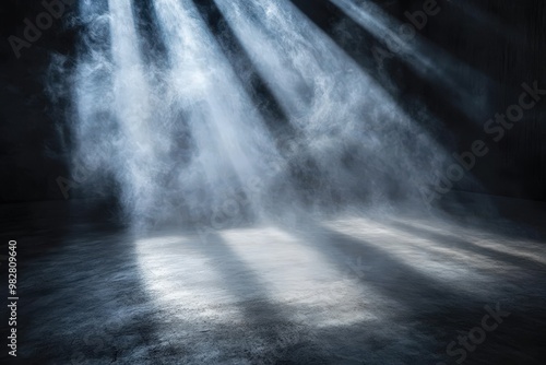 Ethereal Light Rays in Dark Smoke Environment