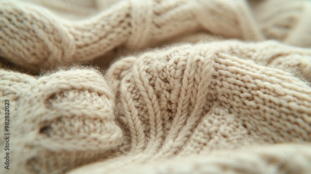 Close-up of a knitted fabric showcasing intricate patterns and textures. Close-up of a knitted fabric showcasing intricate patterns and textures.