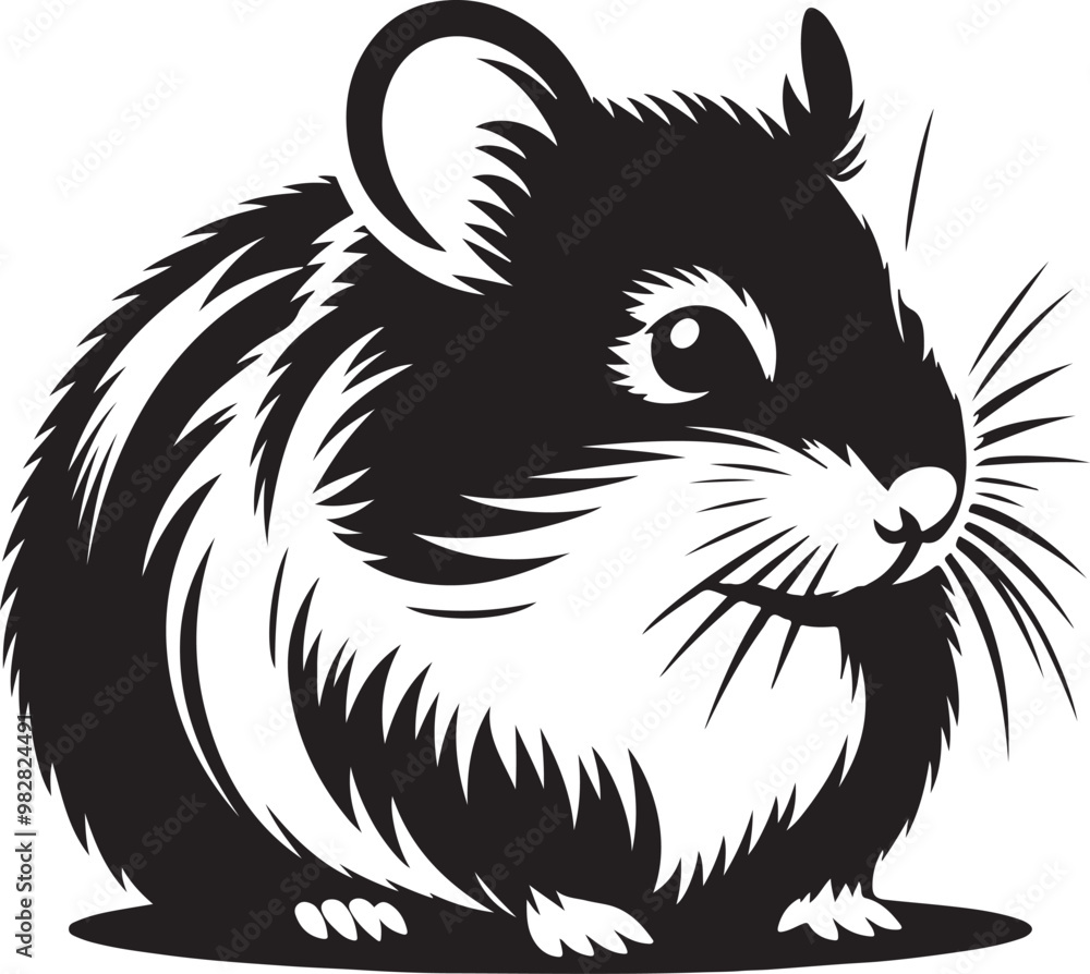 Beautiful Black And White Hamster silhouette vector art illustration
Beautiful Black And White Hamster silhouette vector art illustration
