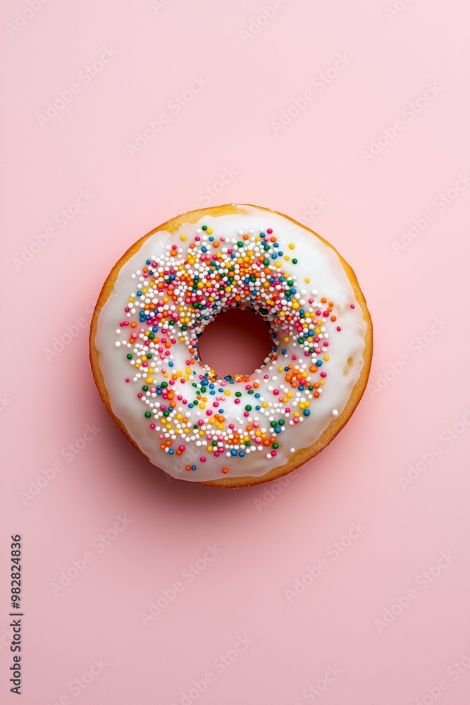 Colorful doughnuts with glaze and sprinkles isolated on background Colorful doughnuts with glaze and sprinkles isolated on background