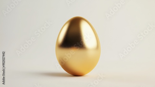 A shiny golden egg sits on a plain white background. ID_200c50f8-72e8-46c4-ab48-f91b83a9b077 --ar 16:9 --v 6.1 Job ID: 136d93f3-74e4-4e7c-b39f-3dbbf55c62e0