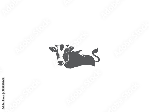 premium cow logo image vector, vector and illustration,