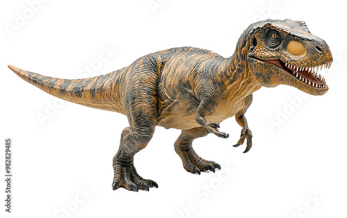 A realistic dinosaur model showcasing the ferocious appearance of a Tyrannosaurus Rex, perfect for educational and creative projects.