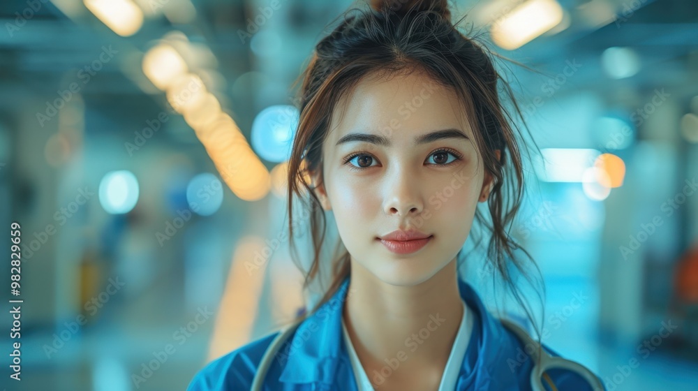 A highly realistic image of a person engaged in Nurse – Caring for patients in a hospital The scene is well-lit, with natural light highlighting the details. The background is slightly blurred A highly realistic image of a person engaged in Nurse – Caring for patients in a hospital The scene is well-lit, with natural light highlighting the details. The background is slightly blurred