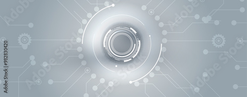 The role of technology in enhancing business operations and fostering innovation. Vector Art.