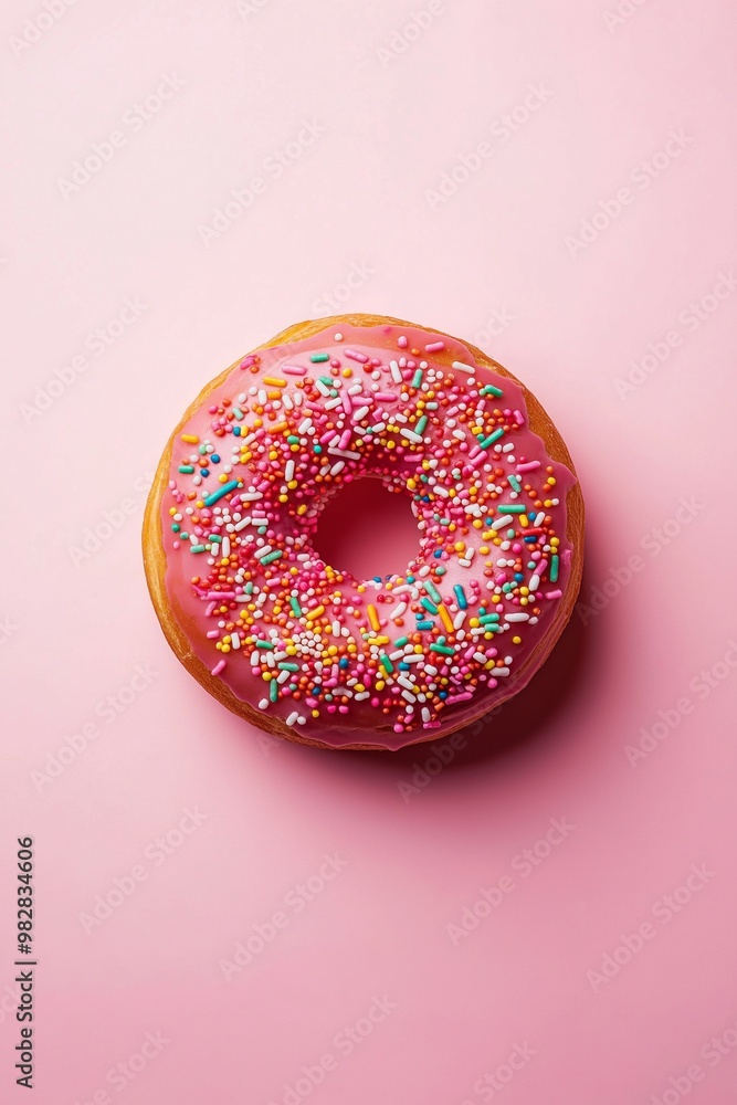Colorful doughnuts with glaze and sprinkles isolated on background Colorful doughnuts with glaze and sprinkles isolated on background