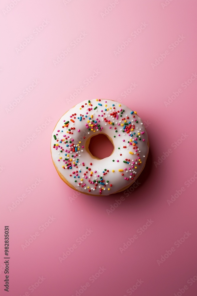 Colorful doughnuts with glaze and sprinkles isolated on background Colorful doughnuts with glaze and sprinkles isolated on background
