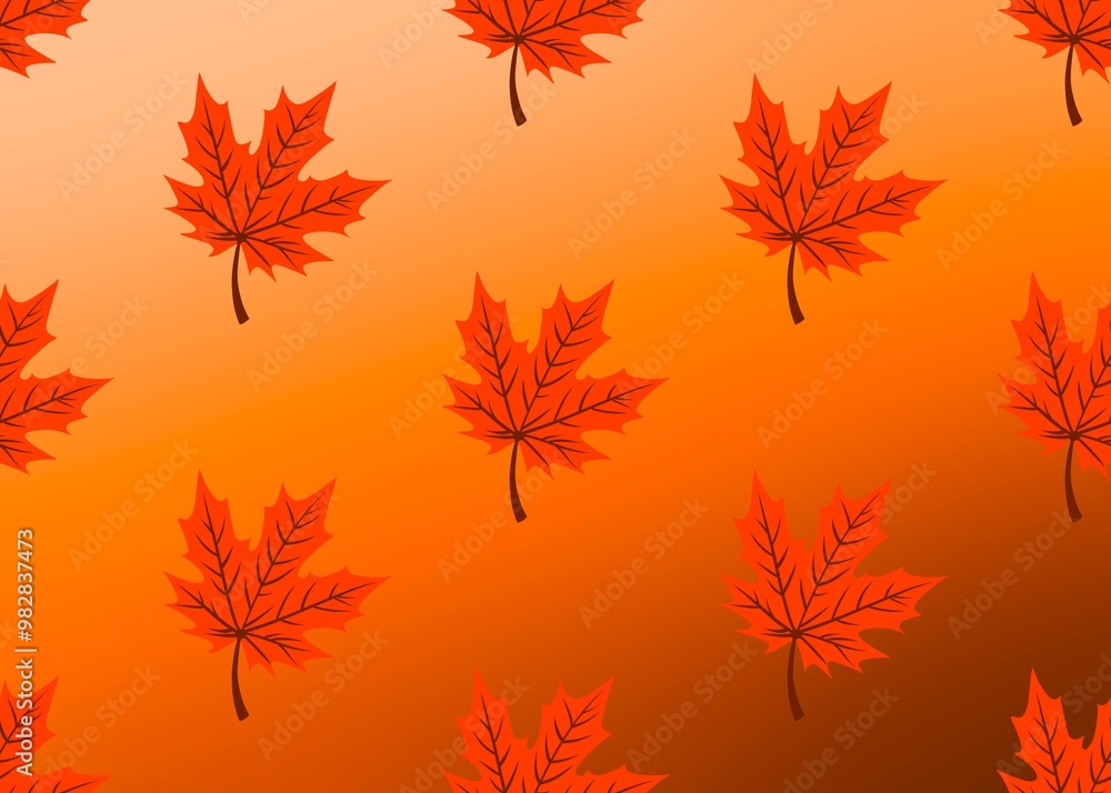 Dry autumn leaves. Pattern with yellow fallen leaves. Orange autumn leaves on an orange background. Golden season. Maple leaves. Dry autumn leaves. Pattern with yellow fallen leaves. Orange autumn leaves on an orange background. Golden season. Maple leaves.