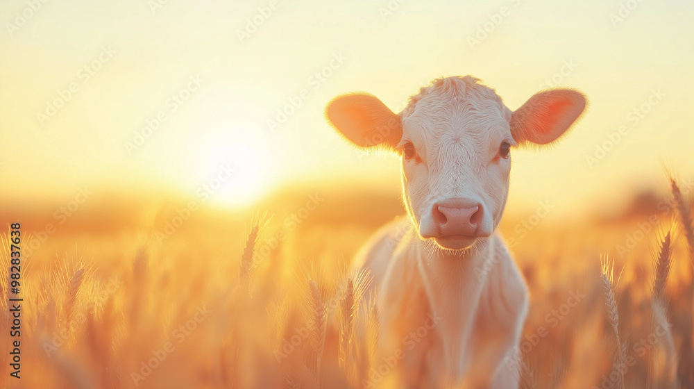 Obraz premium calf in a field