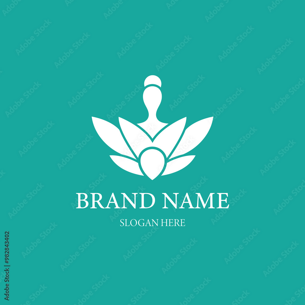 Obraz premium Minimalist Feminine Logo with Floral Elements, Beauty Logo with Flower Crown