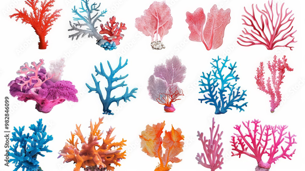 set of coral reefs set of coral reefs
