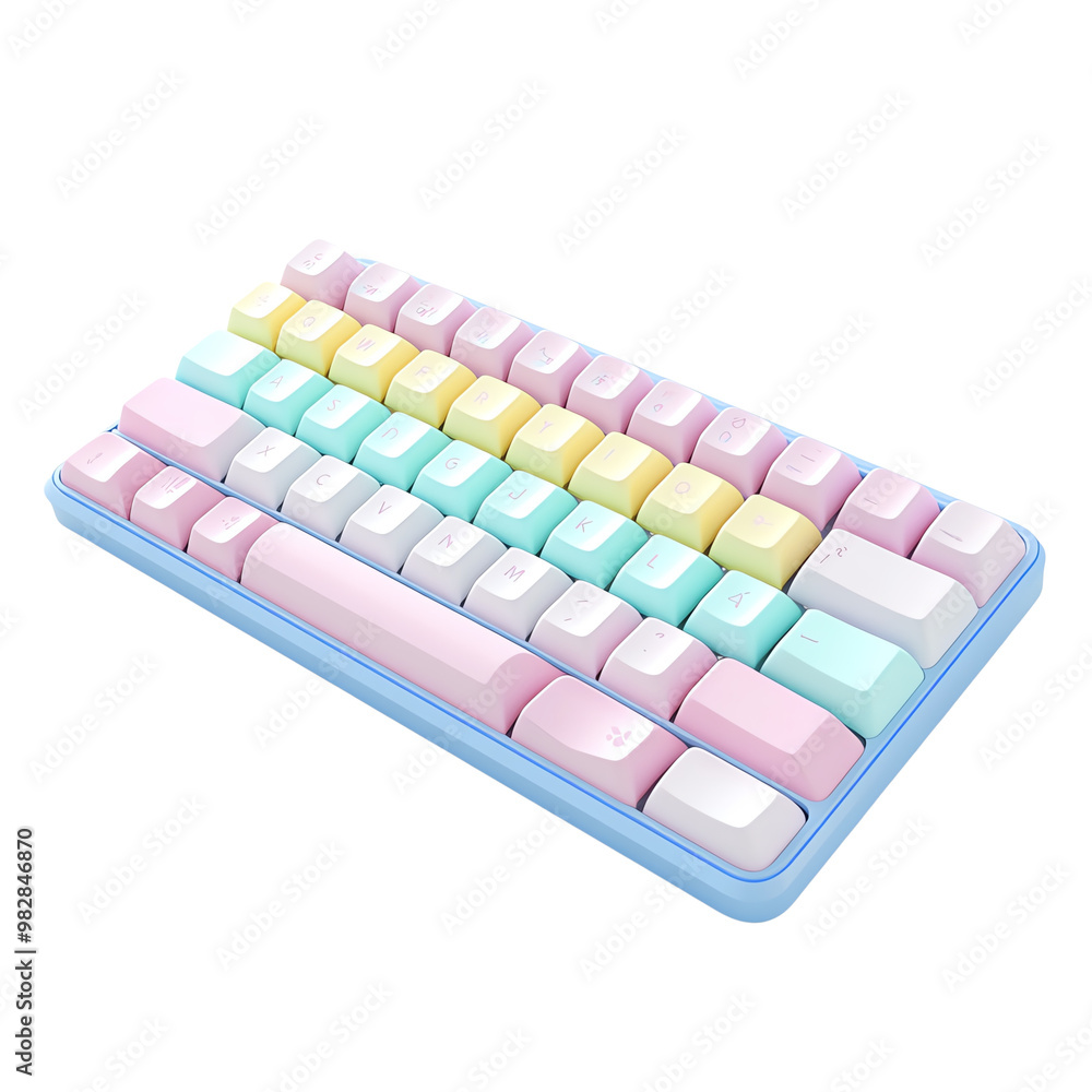 Colorful mechanical keyboard on a white isolated background. Colorful mechanical keyboard on a white isolated background.