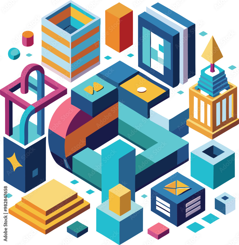 3D and Isometric Designs vector art 3D and Isometric Designs vector art