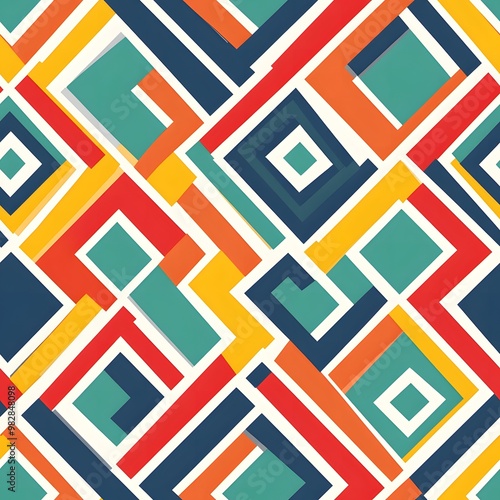 Colorful geometric zigzag vector pattern seamless wallpaper