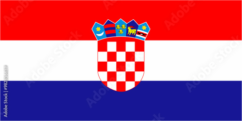 Croatia official flag vector with standard size and proportion. National flag emblem with accurate size and colors.