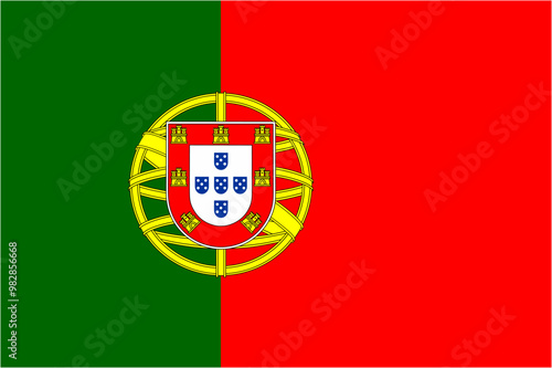 Portugal official flag vector with standard size and proportion. National flag emblem with accurate size and colors. Free Download Portugal official flag vector with standard size and proportion. National flag emblem with accurate size and colors. - GFXLoad