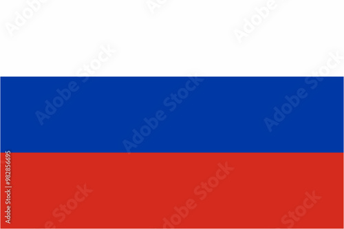 Russia official flag vector with standard size and proportion. National flag emblem with accurate size and colors.