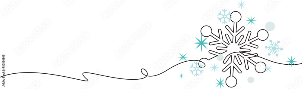 hello winter and christmas snow flakes one line drawing decoration vector eps 10 hello winter and christmas snow flakes one line drawing decoration vector eps 10