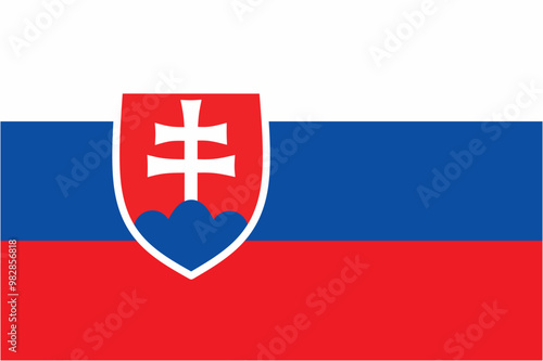 Slovakia official flag vector with standard size and proportion. National flag emblem with accurate size and colors.