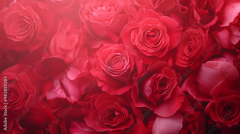 Red Roses Close Up: Romantic Floral Background Red Roses Close Up: Romantic Floral Background