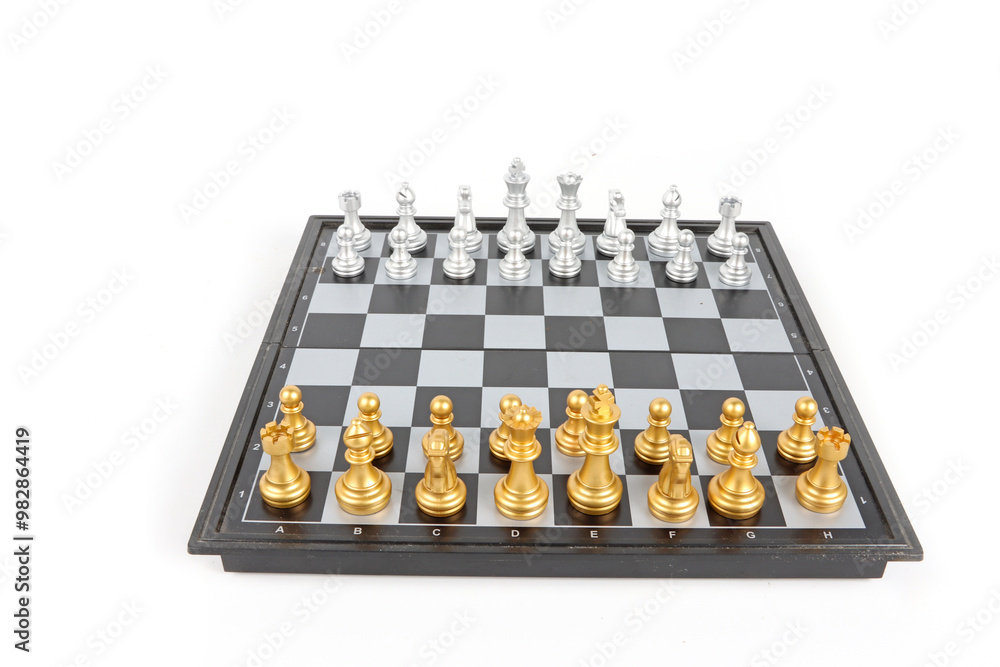 chess sets on a white background chess sets on a white background