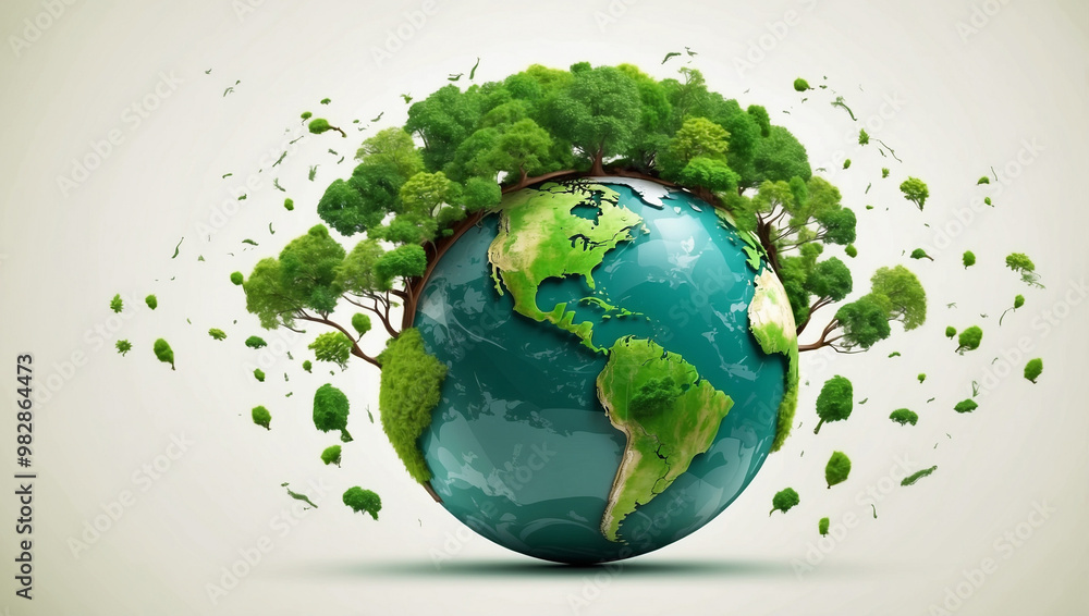 Ecology Concept: Green Planet Earth Ecology Concept: Green Planet Earth