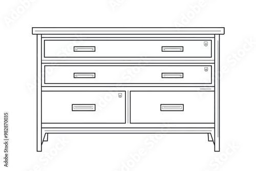 Stylish wooden dresser with three drawers and two smaller compartments designed for efficient storage