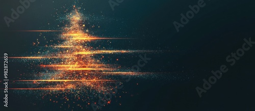 Abstract christmas tree from particles. Vector illustration for your design. Copy space.