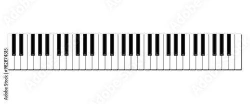Large piano keyboard icon. Vector illustration. Flat