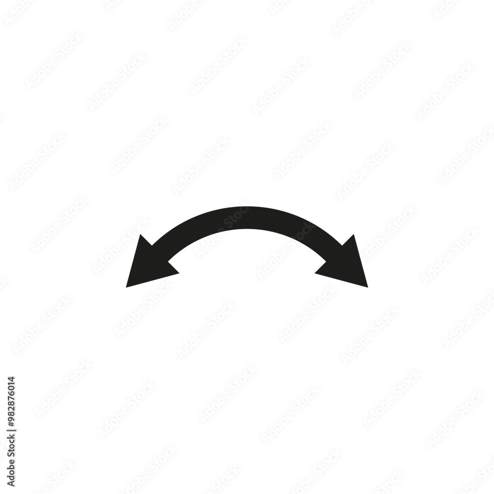 Dual semi circle arrow. Vector illustration. Semicircular curved double ended arrow. Dual semi circle arrow. Vector illustration. Semicircular curved double ended arrow.