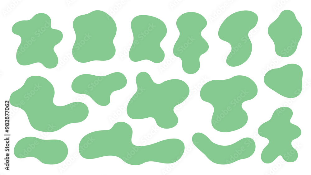 Set of abstract spots of different shapes isolated on a white background. Vector illustration. Liquid organic shapes Set of abstract spots of different shapes isolated on a white background. Vector illustration. Liquid organic shapes