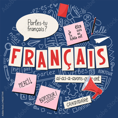 Francais. French language doodle