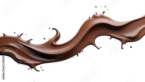 chocolate splash isolated on a transparent background