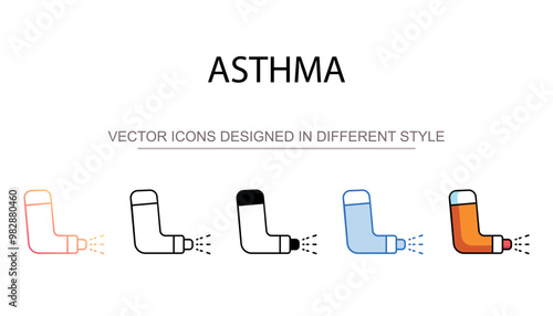 Asthma icon design with white background stock illustration
