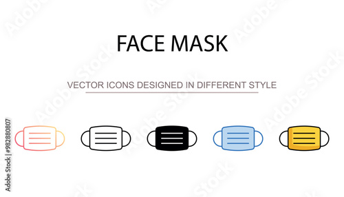 Face Mask icon design with white background stock illustration