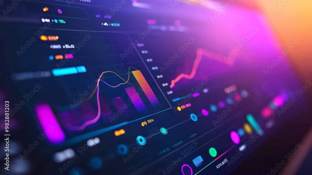 A vibrant social media dashboard showing analytics for a successful campaign A vibrant social media dashboard showing analytics for a successful campaign