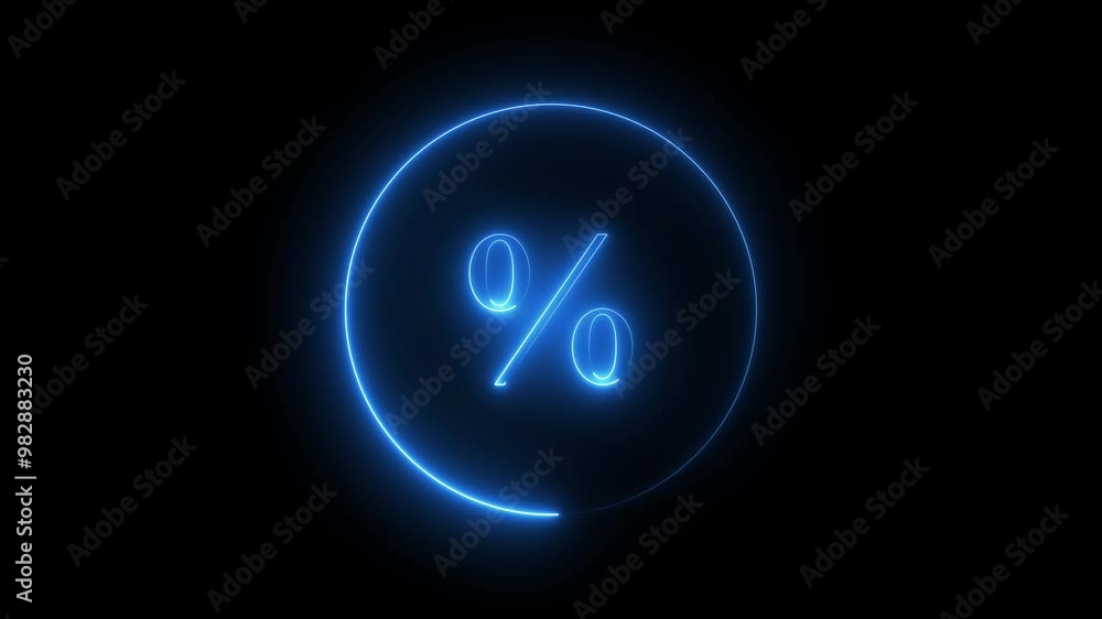 Abstract Neon Letter Text Business Presentence Icon Animated neon percentage symbol sign icon animation on Black Background 4k video Abstract Neon Letter Text Business Presentence Icon Animated neon percentage symbol sign icon animation on Black Background 4k video